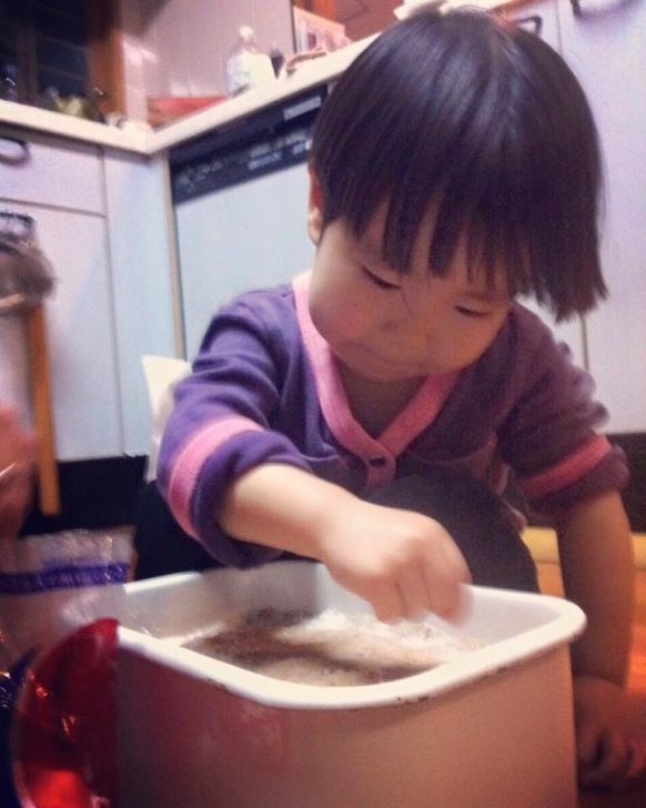 手前味噌作り塩蓋の様子