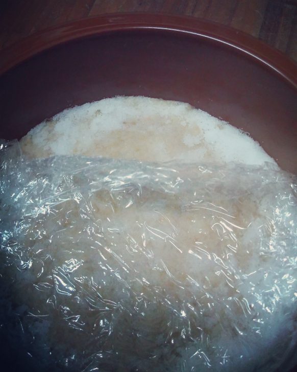 塩を振って蓋をしていく