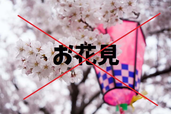 お花見にバツ