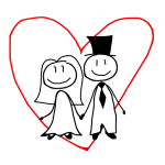 結婚するカップルの絵