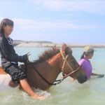 海と少女と馬