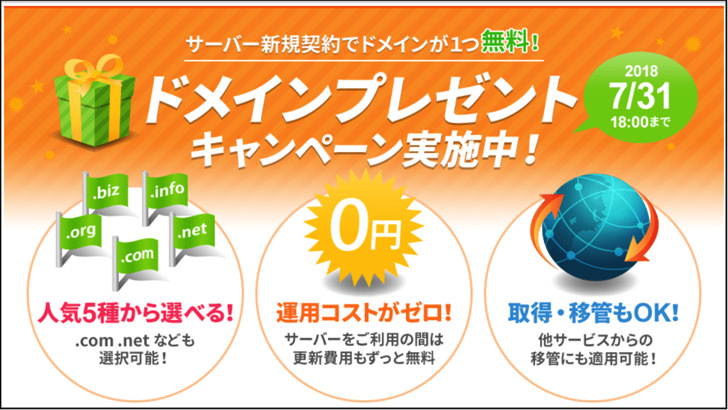 ドメインプレゼント