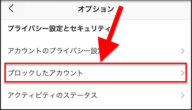 ブロックしたアカウント
