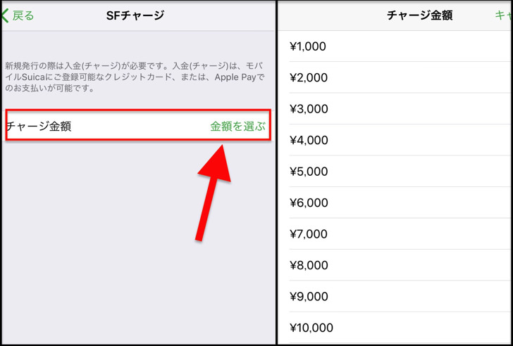 金額を選ぶ