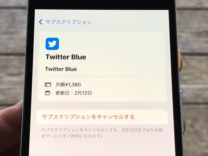 Twitter Blueを退会（App Store）